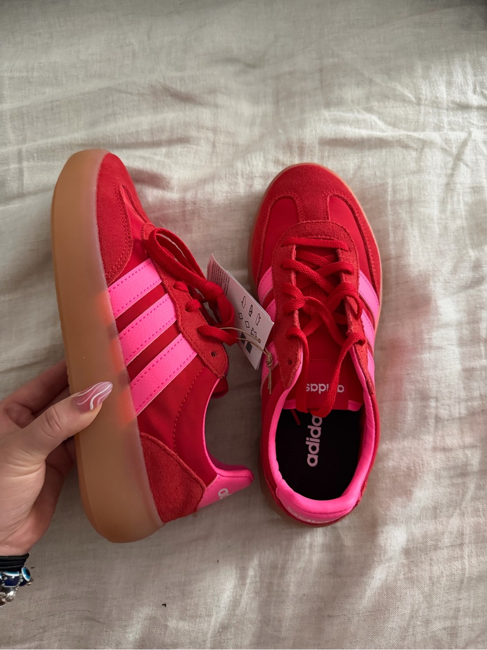 NEW Adidas Barredas Red & Pink Sneakers